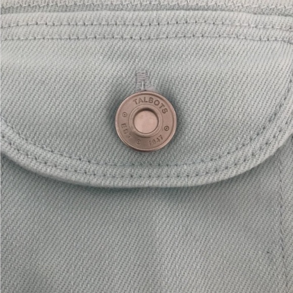 Talbots light blue military style stretch denim jacket 2P - Picture 8 of 11
